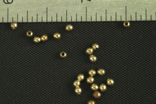 24pc VINTAGE STYLE TINY 2mm RAW BRASS SMOOTH BEAD LOT SB4-24
